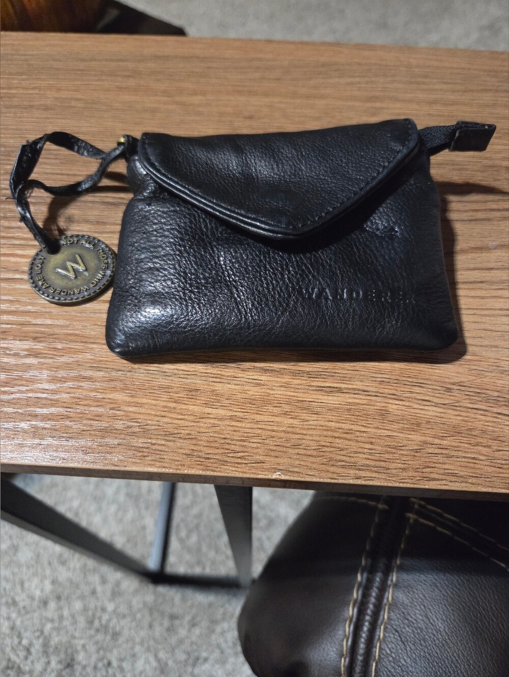 The Wanderer Travel Co Leather Men's/Womens Pouch - Black